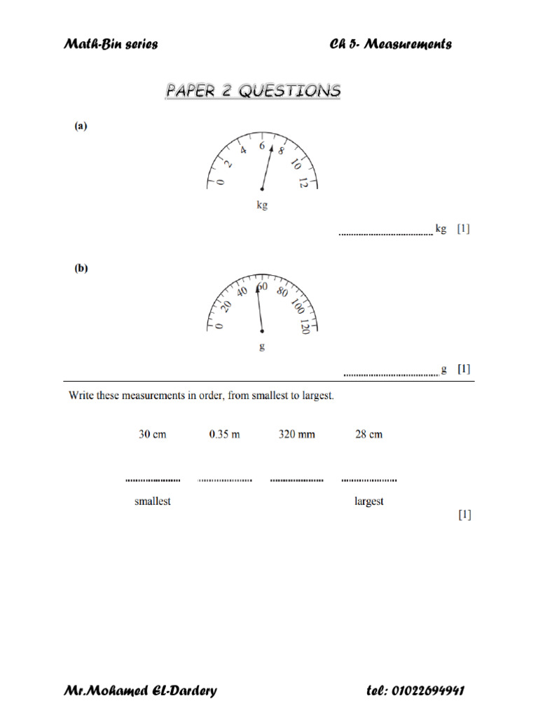 Math-Bin Series: Chapter 5 Measurements | PDF