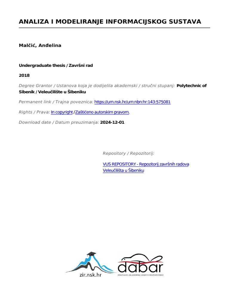 Malcic Andelina Vus 2018 Zavrs Struc | PDF