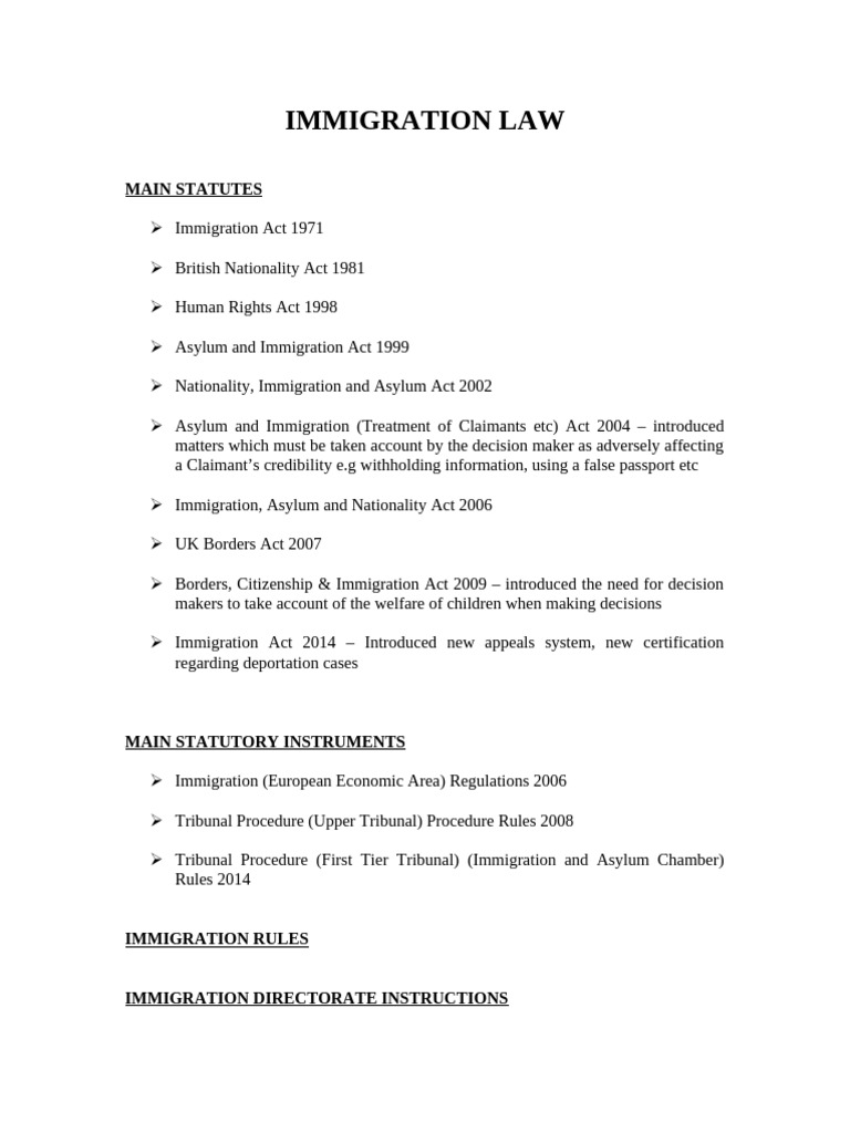 UK Immigration Law Overview and Rules | PDF | Asylum In The United ...