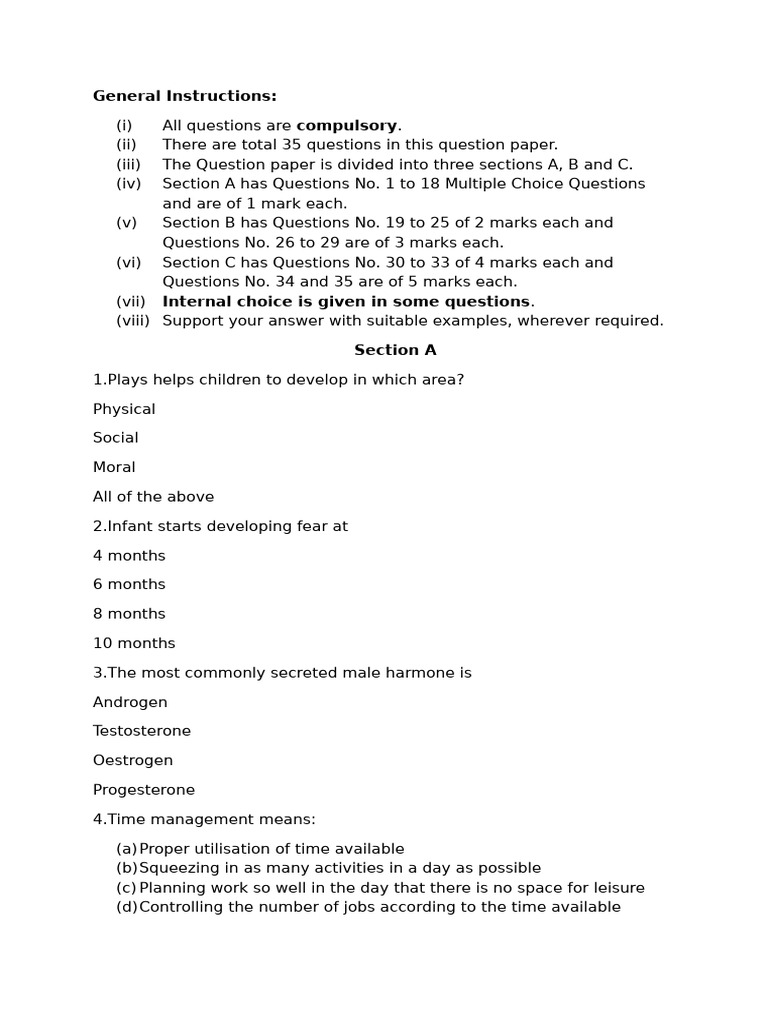 Comprehensive Question Paper Overview | PDF