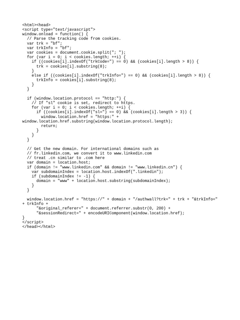 LinkedIn Cookie Tracking Script | PDF