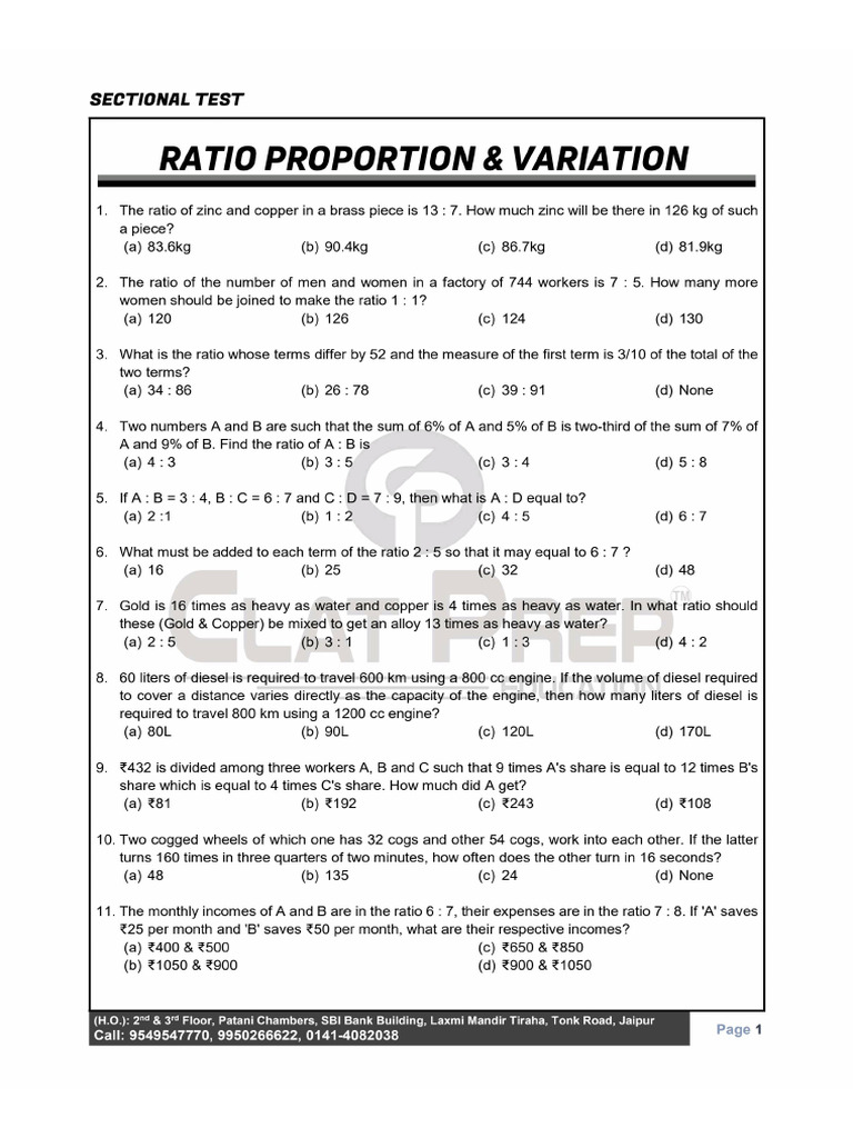 Sectional Test - RPV | PDF