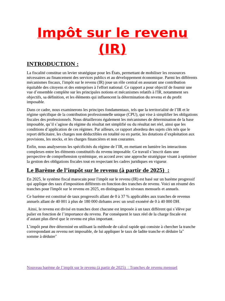 Barème de l'impôt sur le revenu 2025 | PDF | Impôt sur le revenu | Impôts