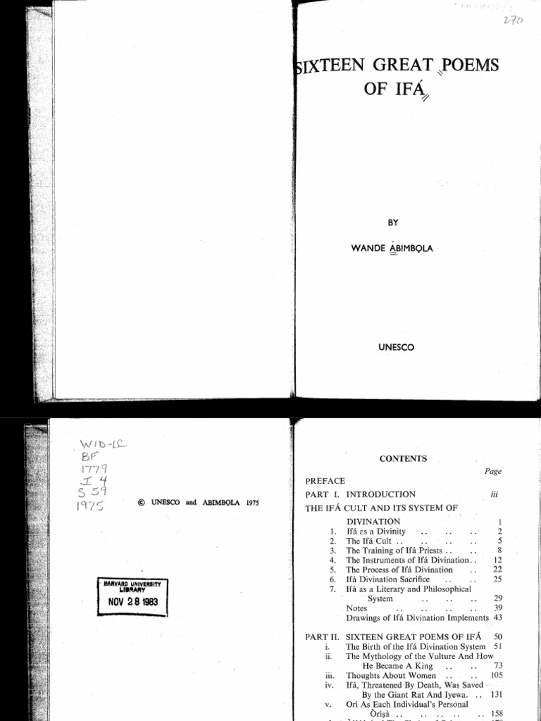 Sixteen Greats Poems of Ifa Abimbola | PDF