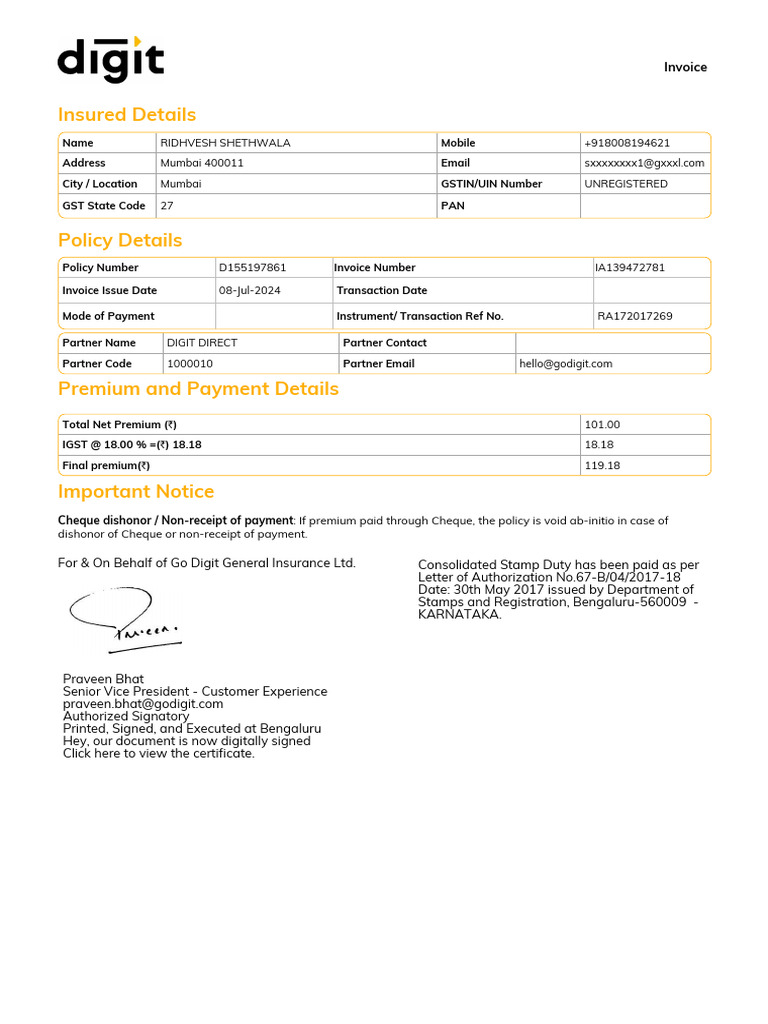 D155197861 5711266774973399 Invoice | PDF | Government Finances | Taxes