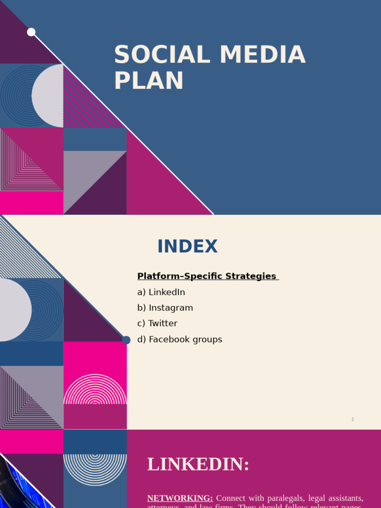 Social Media Plan | PDF | Paralegal | Popular Culture & Media Studies
