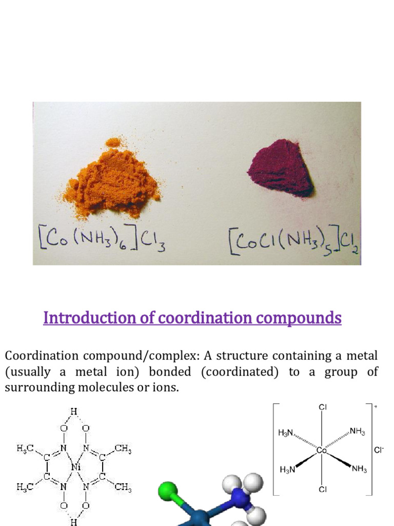 Cobalt Coordination Compounds Overview | PDF | Coordination Complex ...