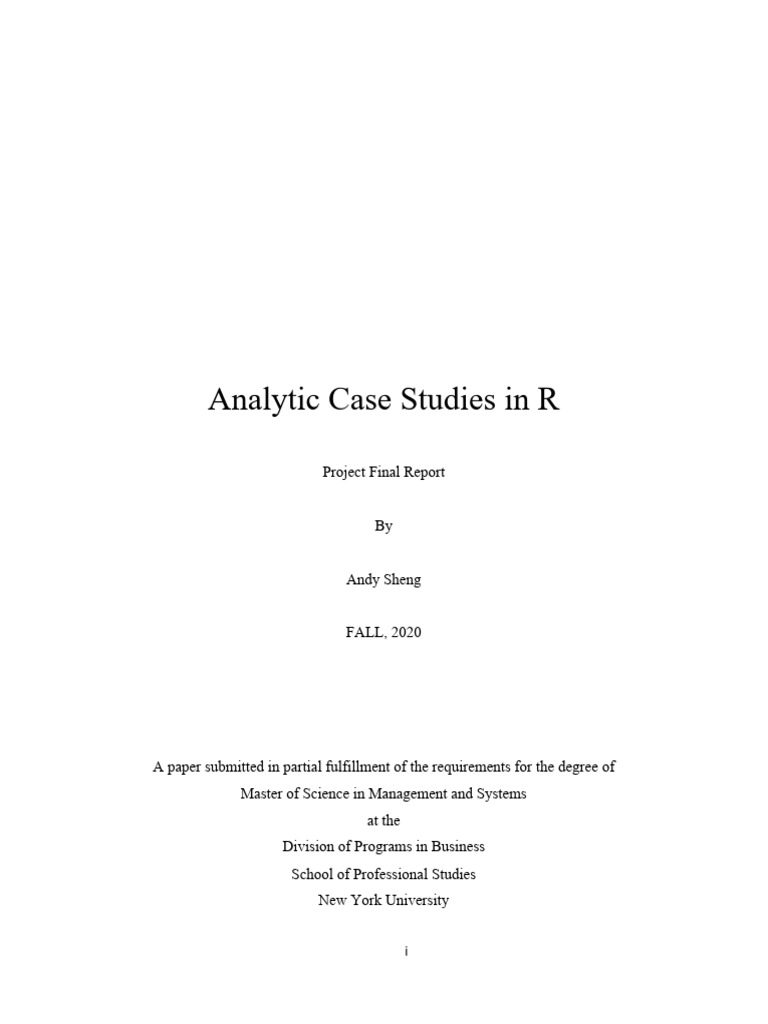 R Analytics Case Study Project Report | PDF | Data Analysis | Analytics