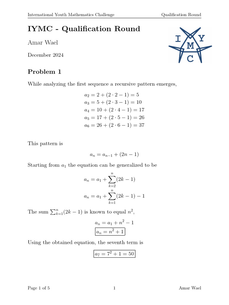 Qualification Round | PDF | Elementary Mathematics | Discrete Mathematics