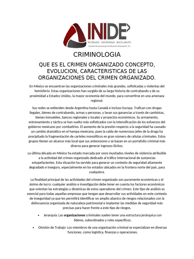 Crimen Organizado en México: Impacto y Retos | PDF | Crimen organizado ...