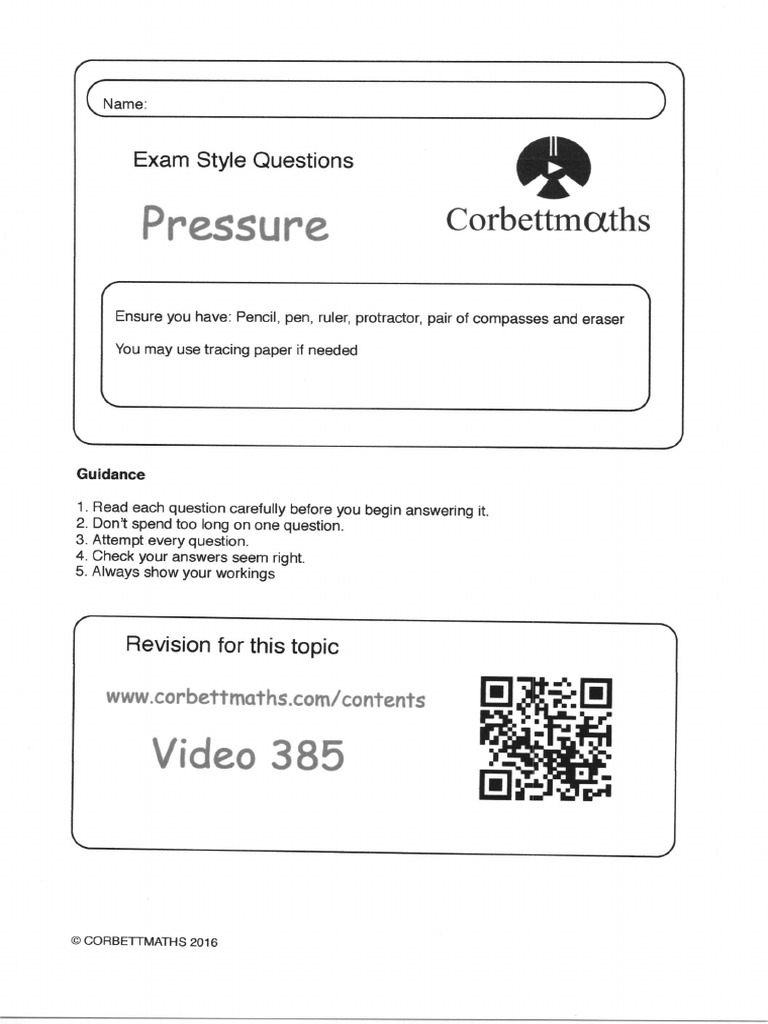 Pressure Answers | PDF