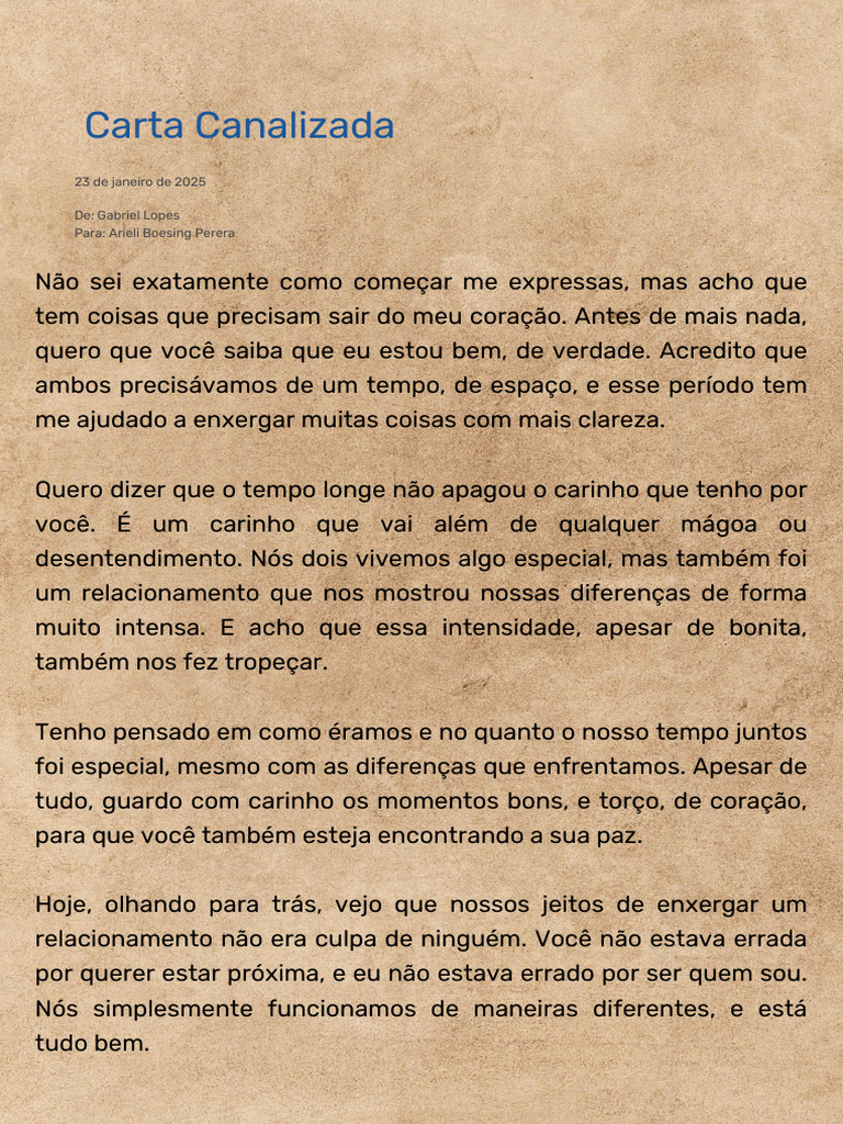 Carta Canalizada de Despedida e Carinho | PDF | Tempo, image size:768x1024