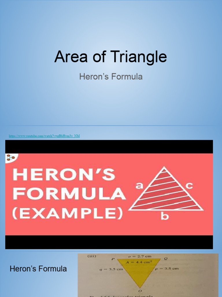 Area of Triangle - Heron's Formula | PDF