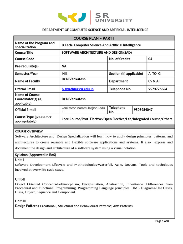 SAD at DR N Venkatesh - Done | PDF | Software Development Process ...