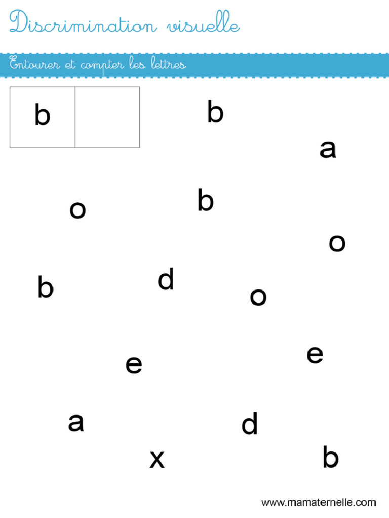 Discrimination Visuelle Entourer Et Compter Les Lettres B Script ...