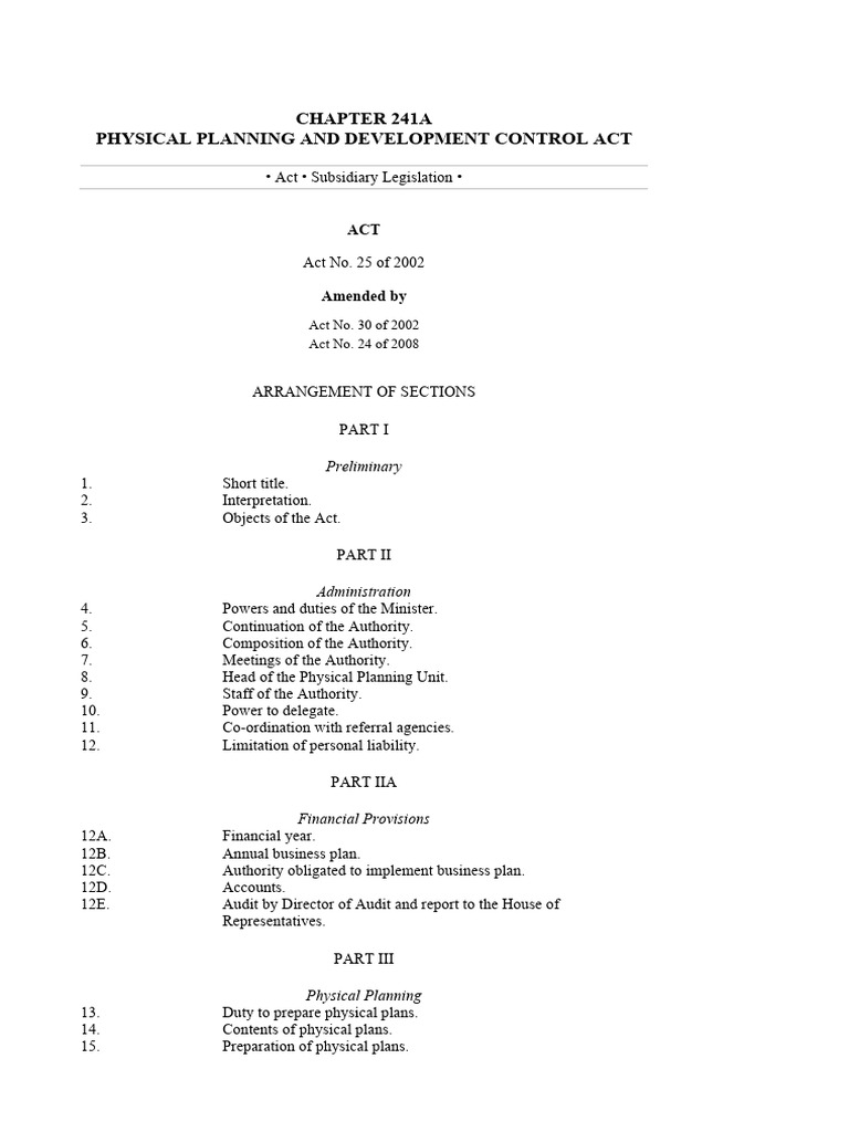 Cap241a physical planning and development control act pdf
