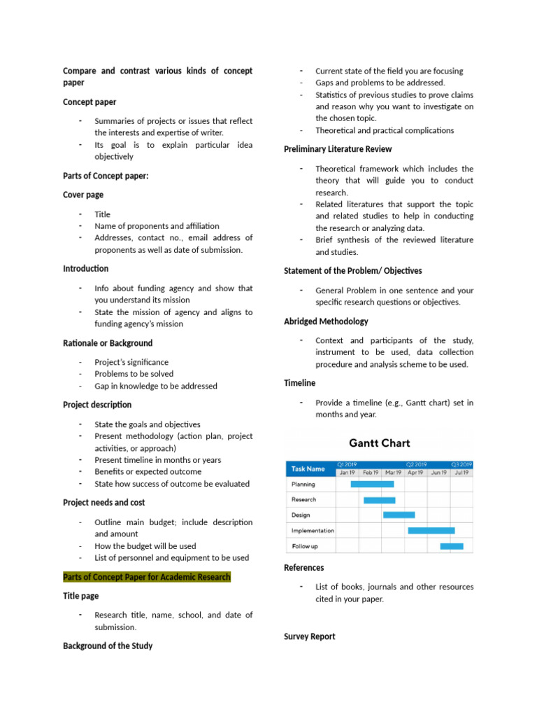 Concept Paper and Survey Report Guide | PDF | Methodology | Cognition