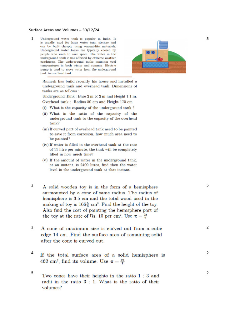 Surface Areas and Volumes | PDF