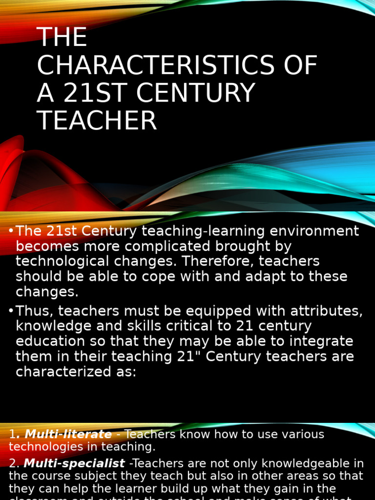 The Characteristics Of A 21st Century Teacher Pdf Learning Teachers