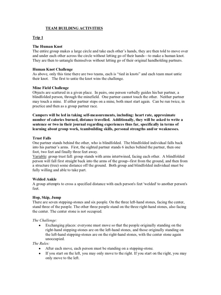 Team Building Activities | PDF | Language Arts & Discipline | Self ...