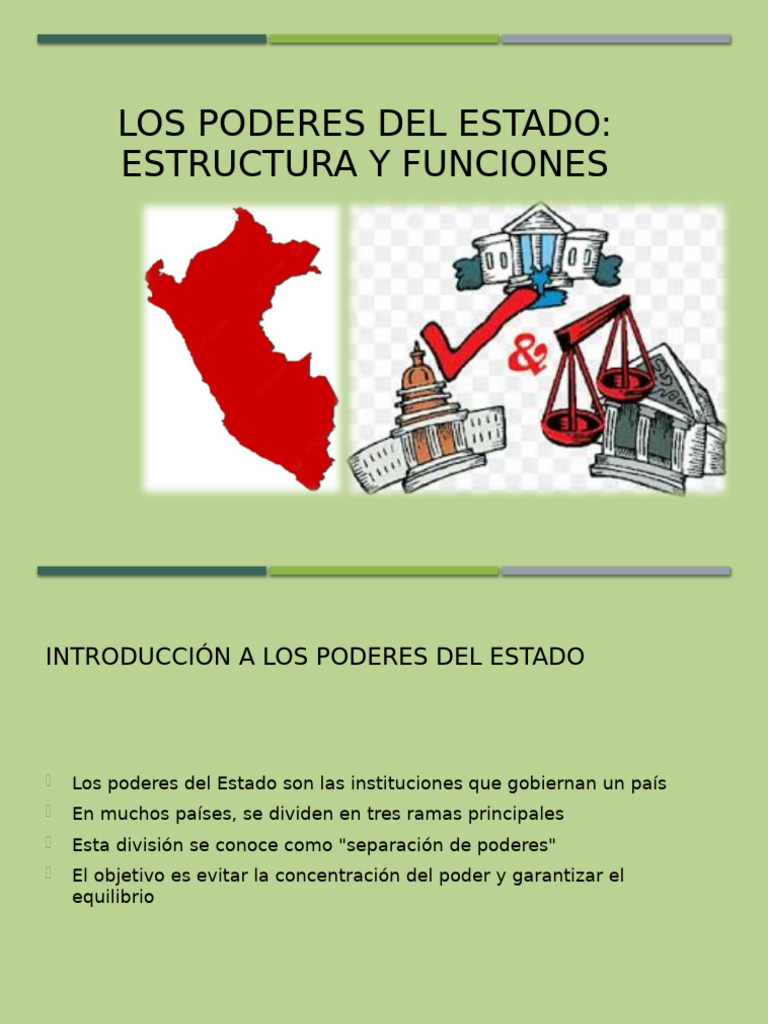 Los Poderes Del Estado Estructura y Funciones | PDF | Separación de ...