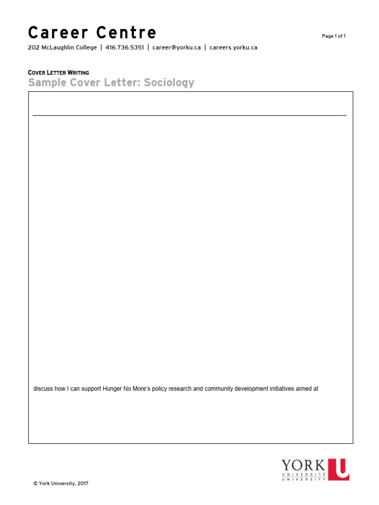 Sociology Cover Letter Example | PDF