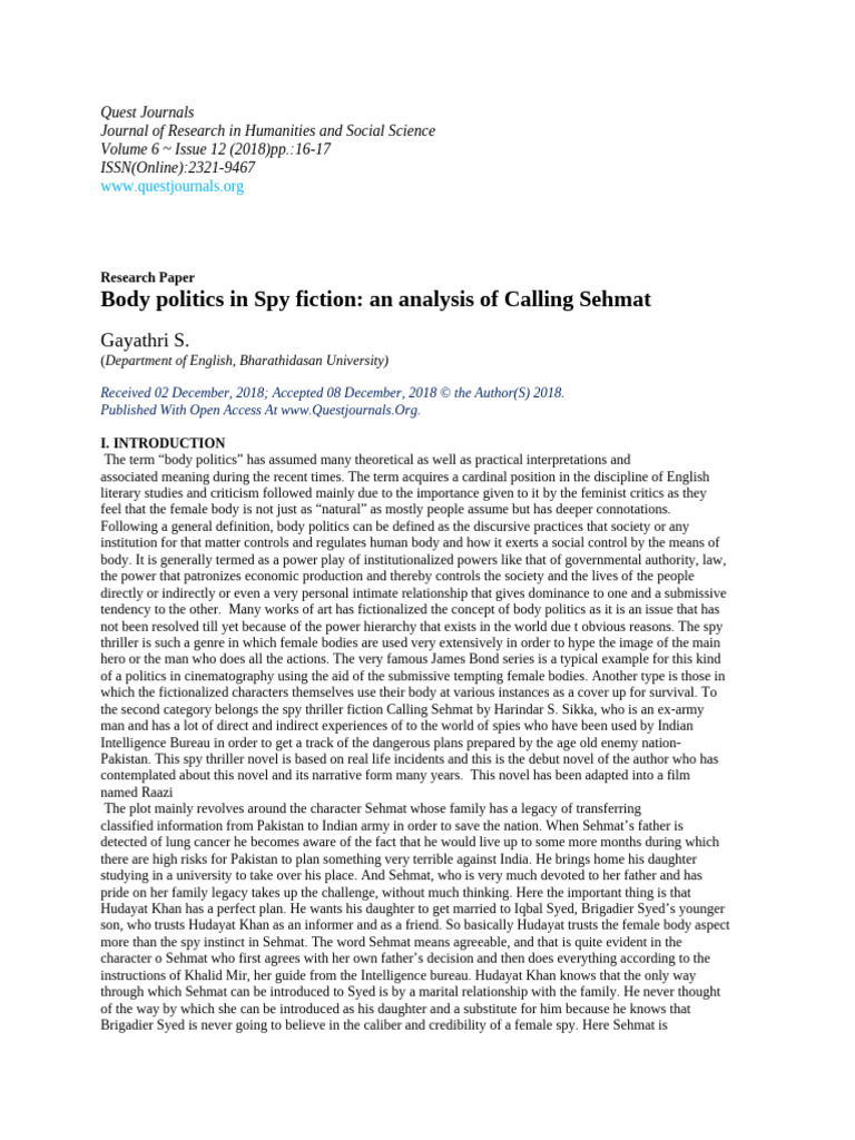 Sehmat Khan: Legacy of Body Politics | PDF