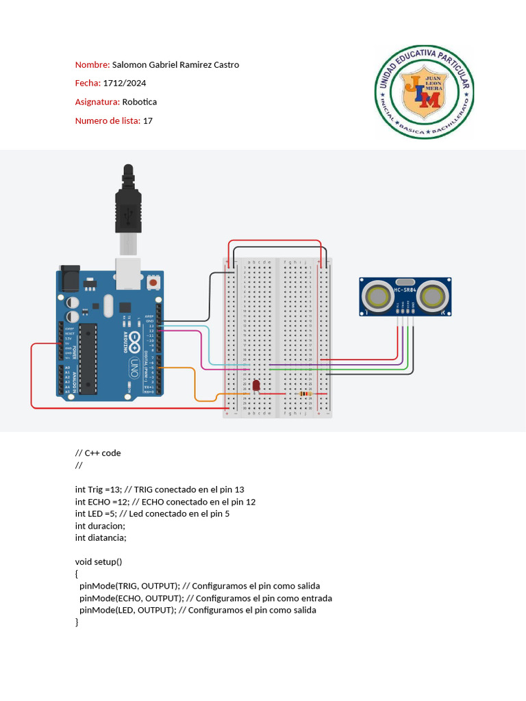 Código C++ para Sensor de Distancia | PDF