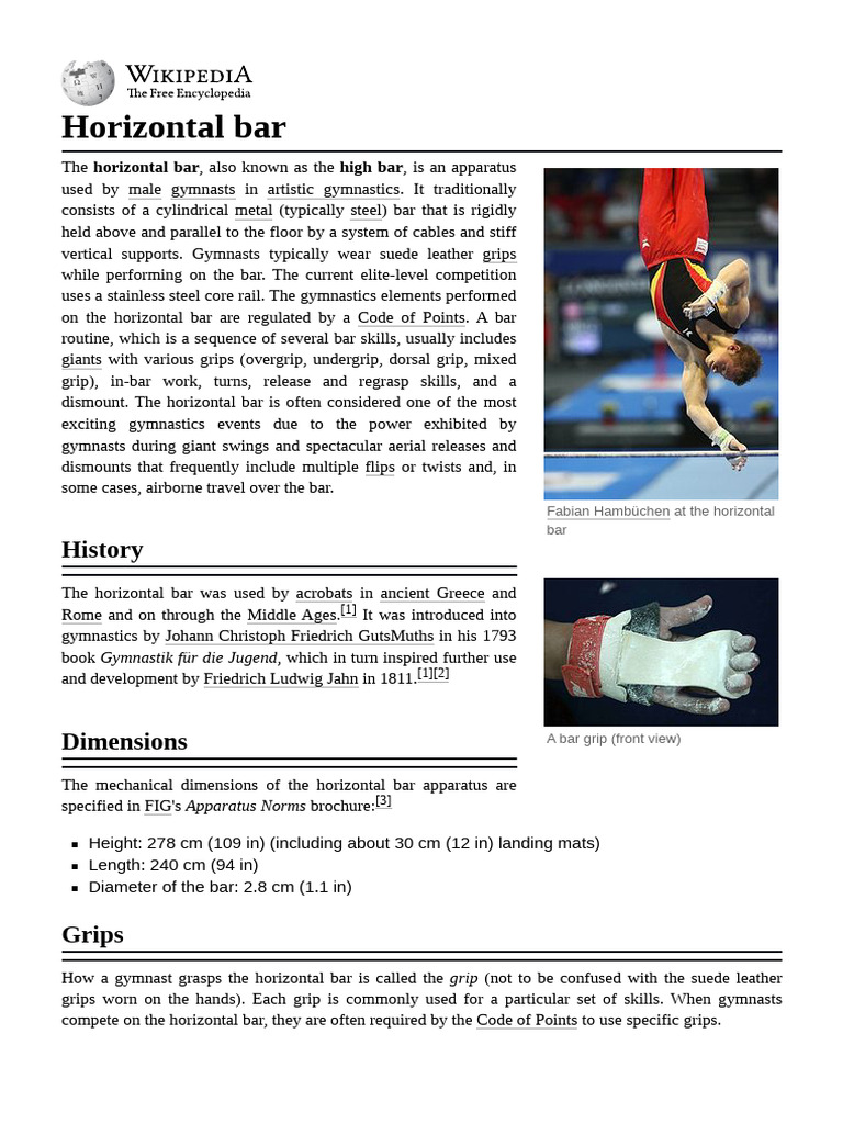 Horizontal_bar | PDF | Athletic Sports | Gymnastics