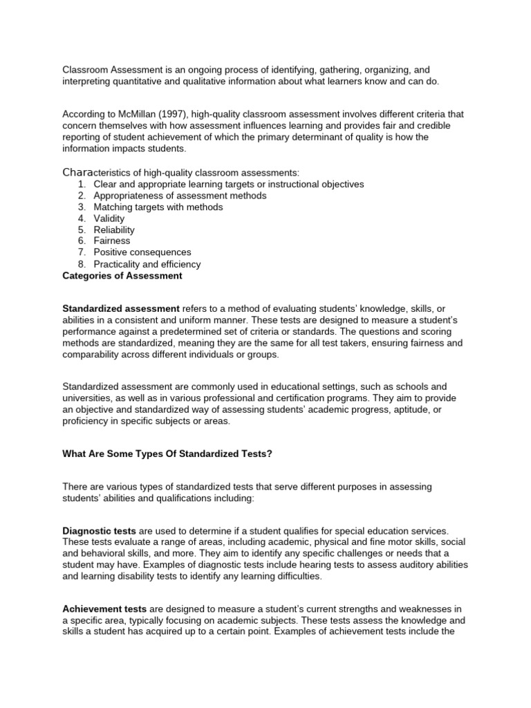 Assessing Student Learning-BEED 33 | PDF | Educational Assessment ...