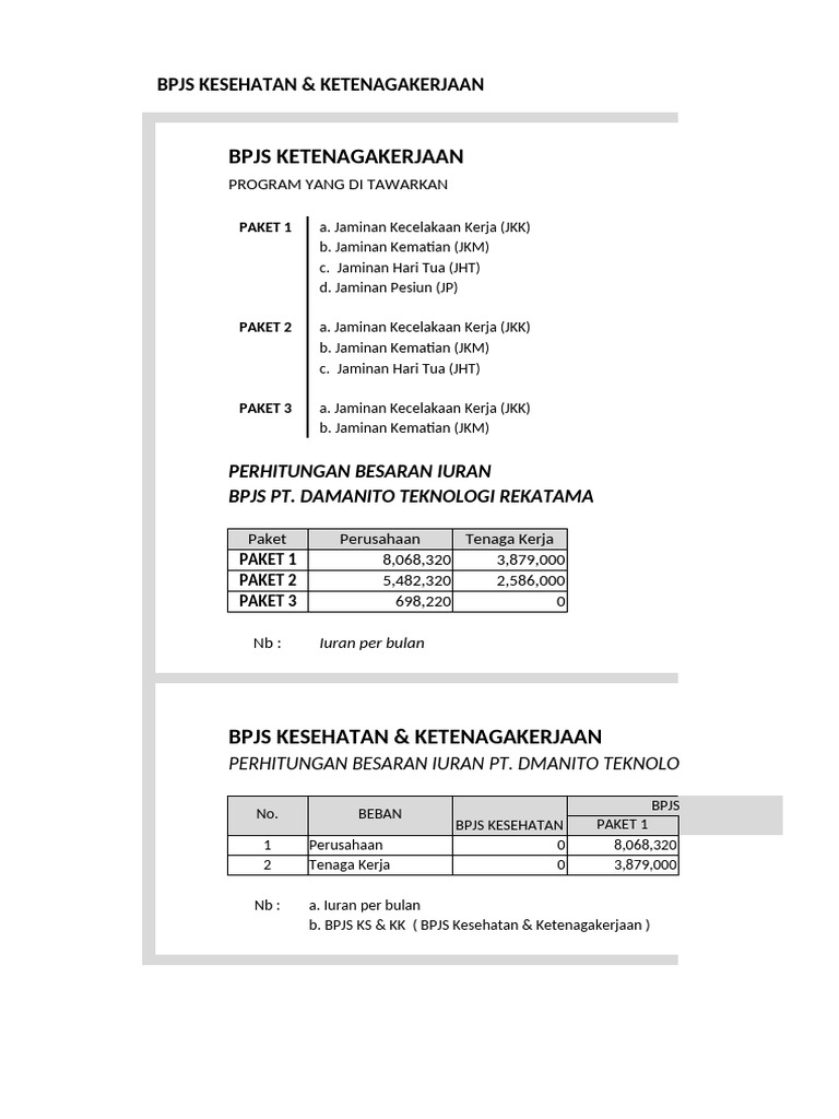 Program BPJS Ketenagakerjaan | PDF