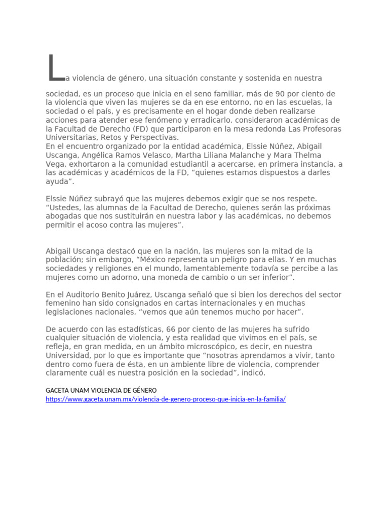 Violencia de género: un problema familiar | PDF | La violencia contra ...
