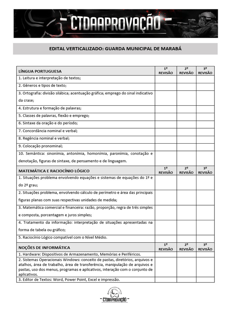 Edital Verticalizado: Guarda Municipal Marabá | PDF | Internet ...