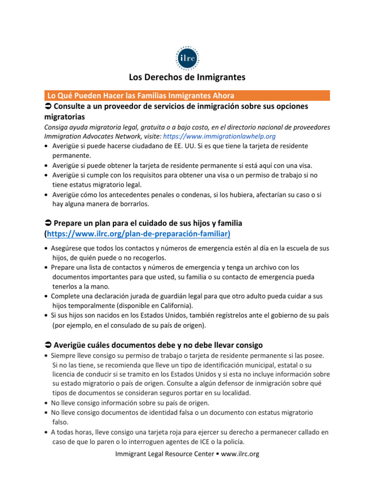 Derechos de Inmigrantes en EE. UU. | PDF
