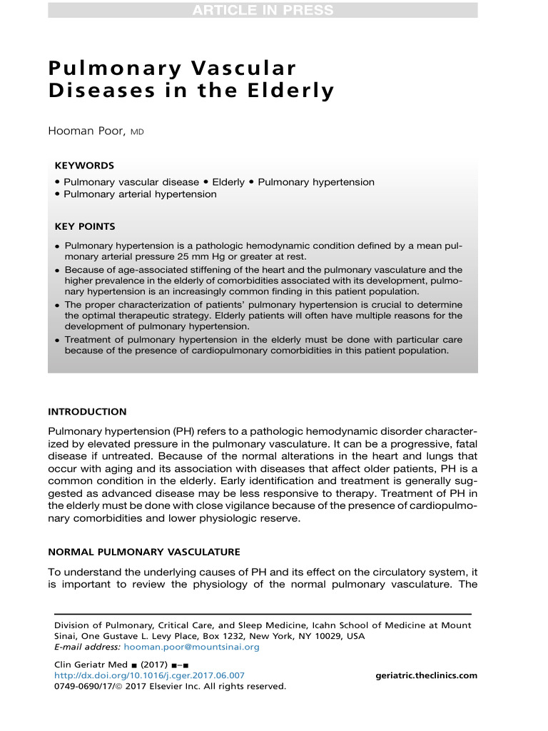 Pulmonary Hypertension in the Elderly | PDF | Diastole | Heart Failure