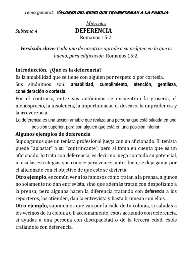 04 Deferencia | PDF | Abrahán | Epístola a los romanos