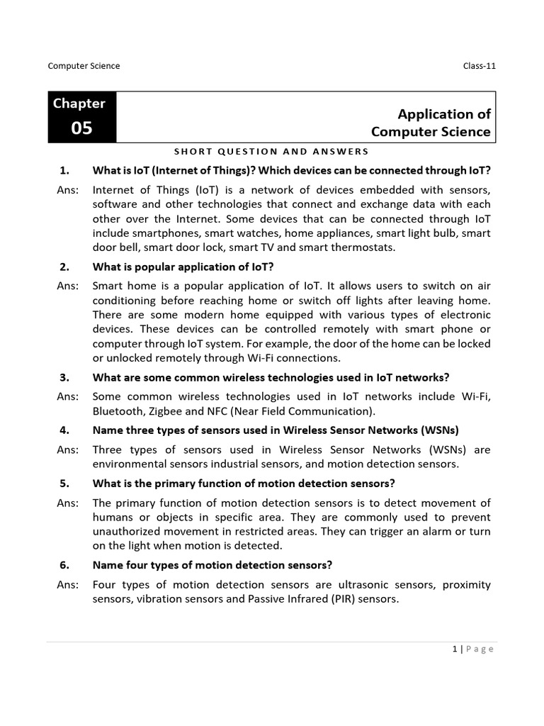 IoT and AI Applications in Computer Science | PDF | Internet Of Things ...