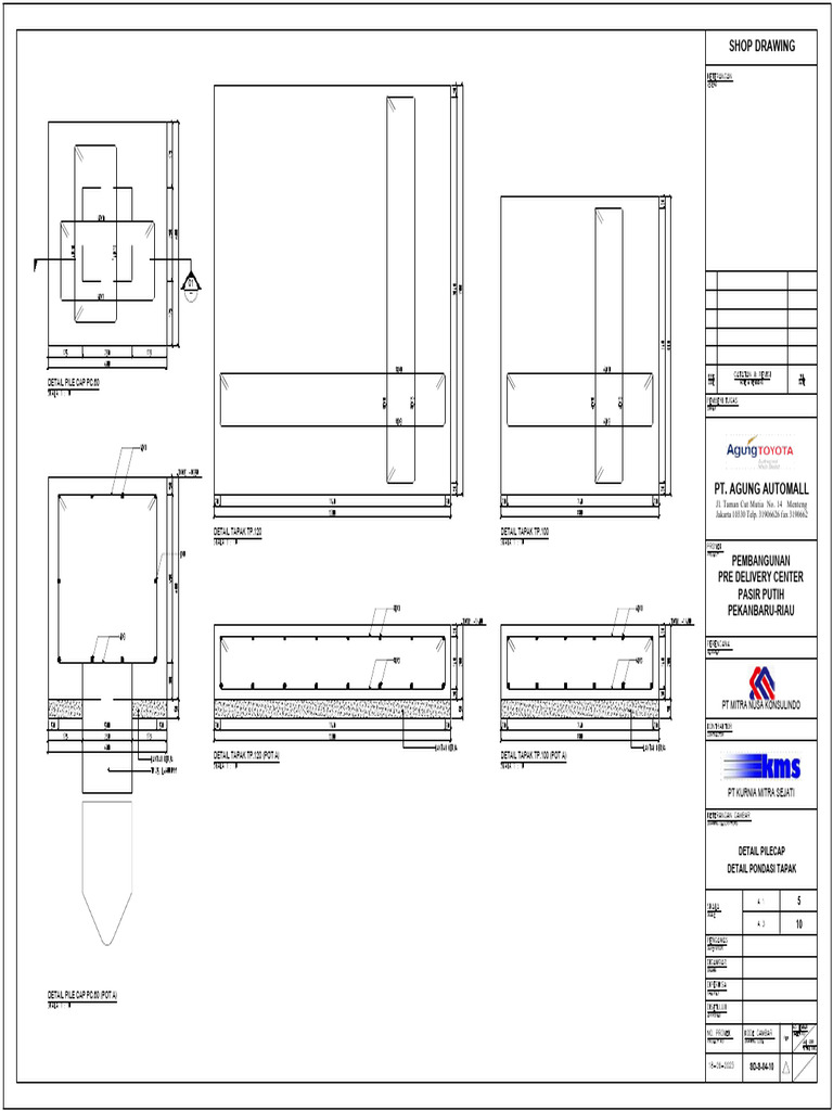 Detail Pile Cap dan Tapak Pondasi | PDF