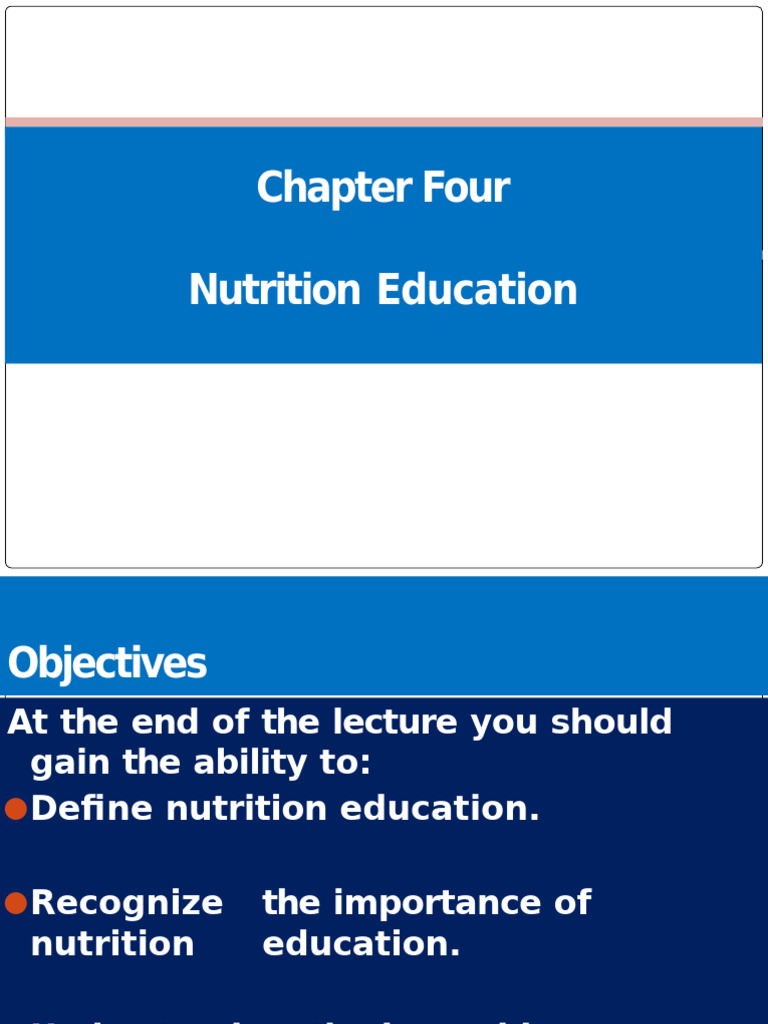 1) Nutrition Education | PDF | Nutrition | Diet & Nutrition