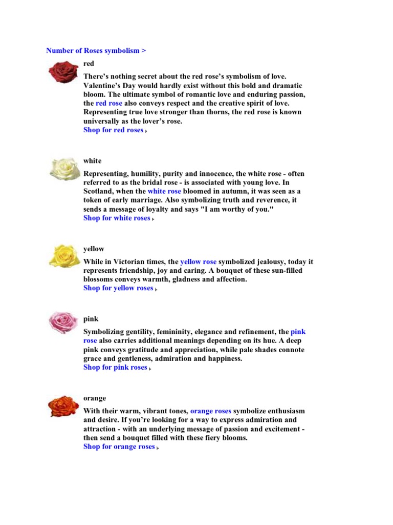 Number of Roses Symbolism | PDF