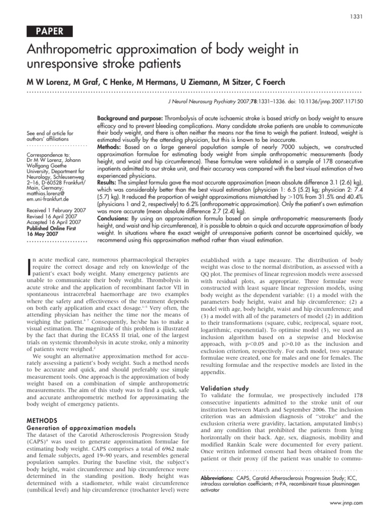 Aprox WT in Bed Patients | PDF | Regression Analysis | Human Body Weight