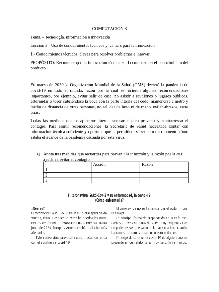 3a Leccion 3 Trabajo 1 | PDF