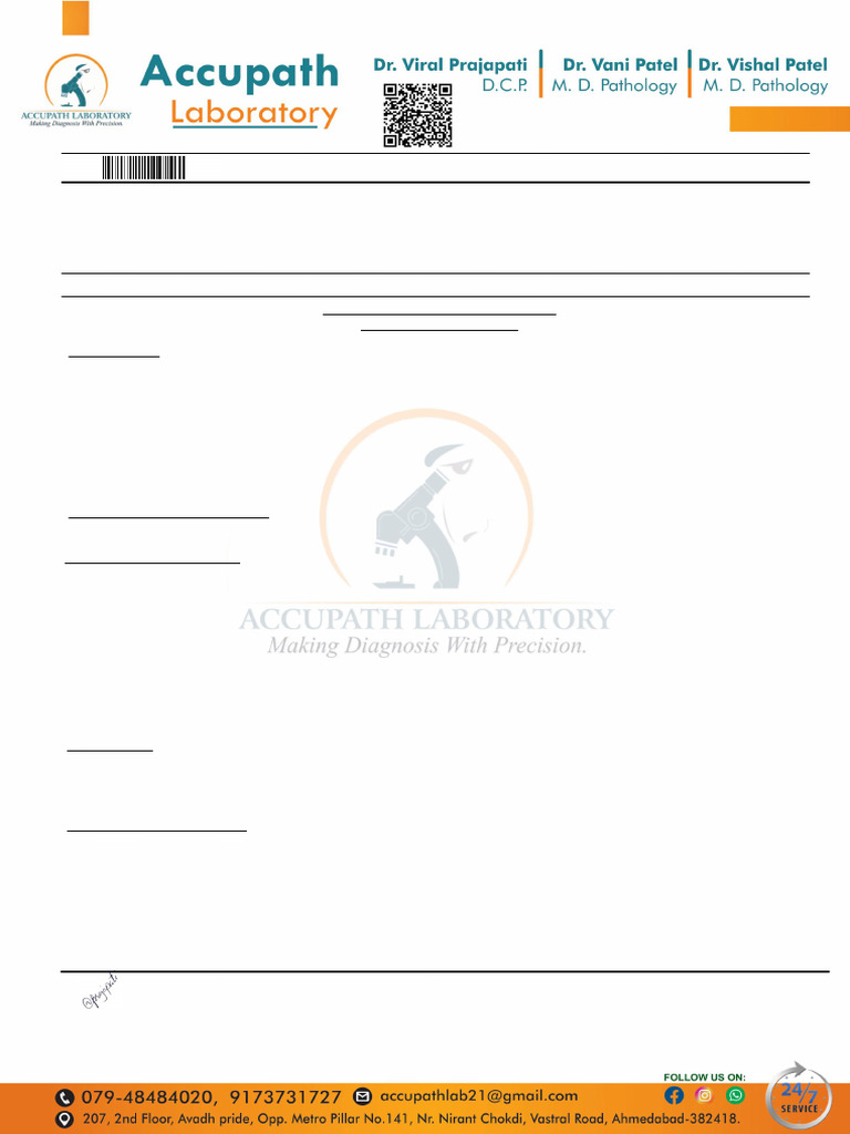 Accupath Report | PDF | White Blood Cell | Hyperglycemia