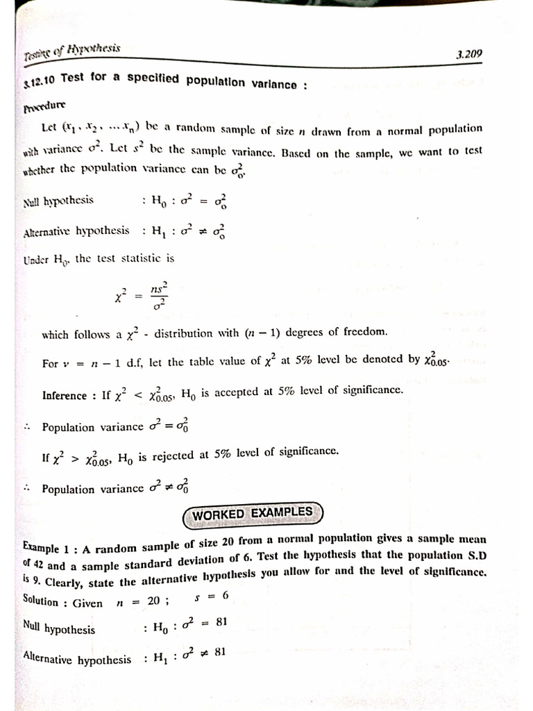 Chi Square Variance | PDF