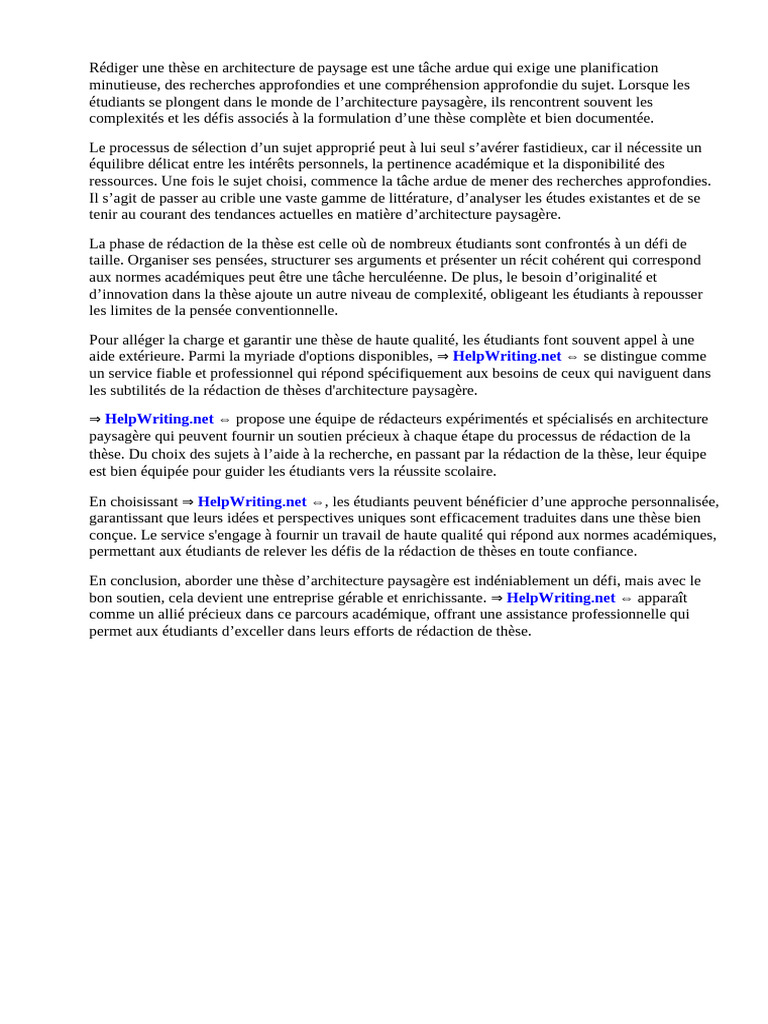 Rédaction de thèse en architecture paysagère | PDF | Paysage