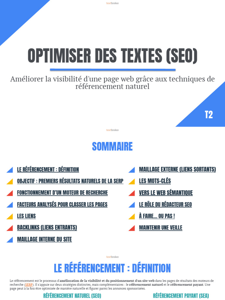 Optimiser les textes pour le SEO | PDF | Optimisation de moteur de ...