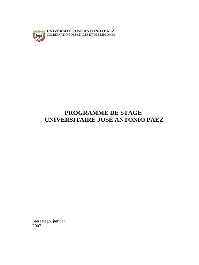 Programme de Stage | PDF | Université | Business