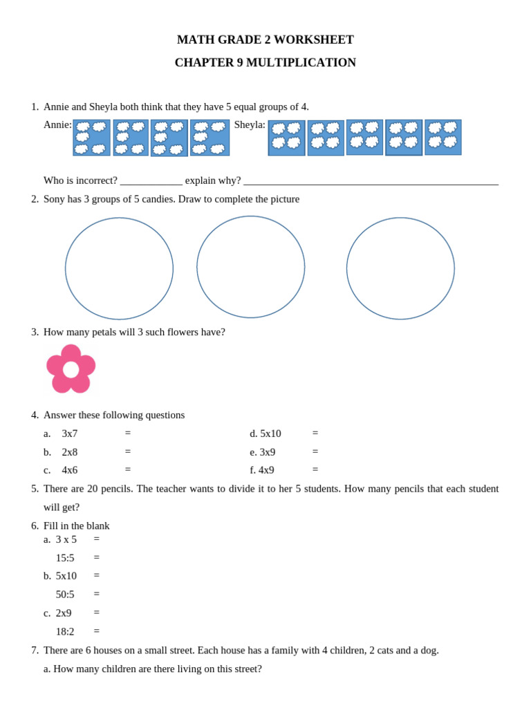 MATH GRADE 2 WORKSHEET | PDF