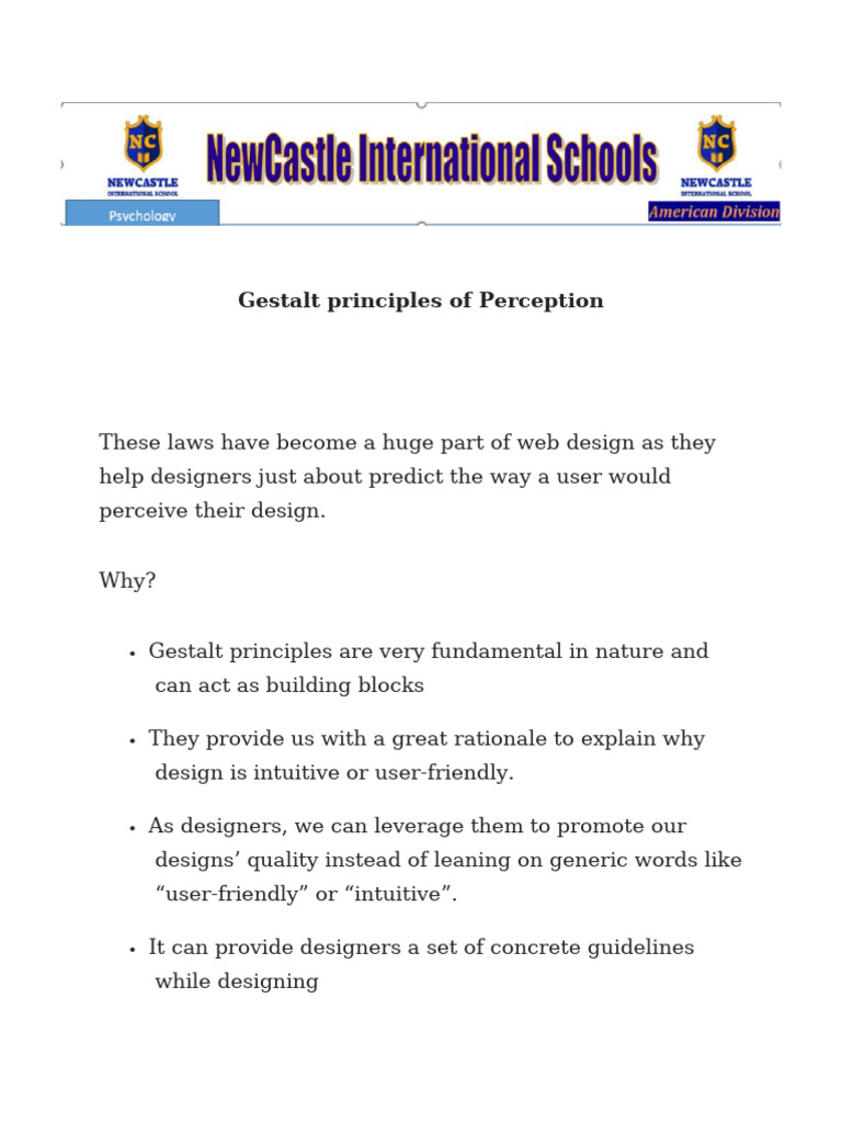 Gestalt Principles of Perception | PDF | Neuroscience | Cognition