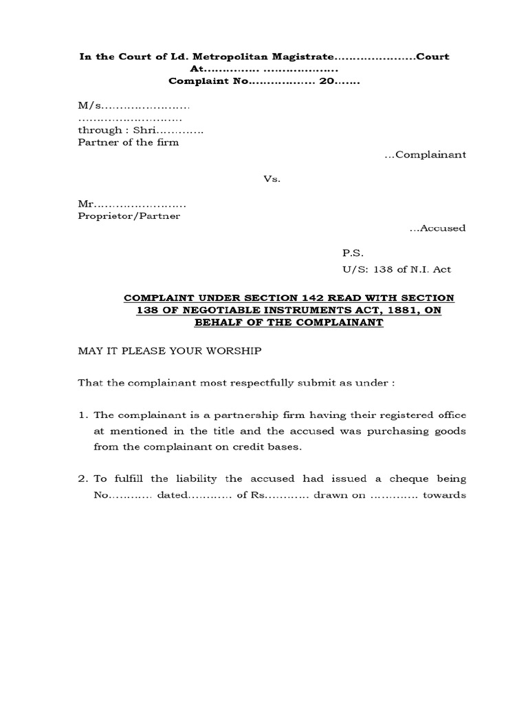 12 Nego English Complaint | PDF